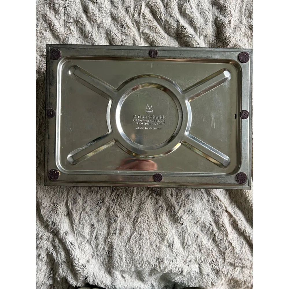 Vintage E. Otto Schmidt Decorative Tin Box with Hinged Lid Made in Germany - Picture 5 of 16